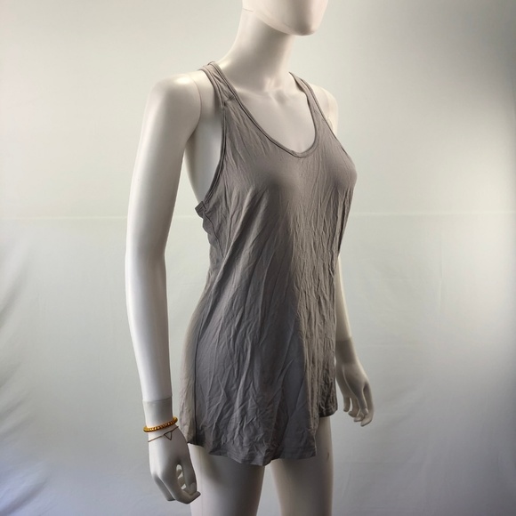 Tank Top Small Size Gray Pleated Back Sleeveless - Picture 3 of 8